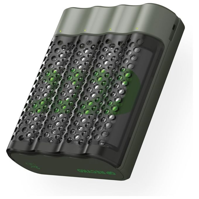 GP Batteries ReCyko M452 4-Port Modello USB Caricabatterie con 4xAA NiMh 2600mAh