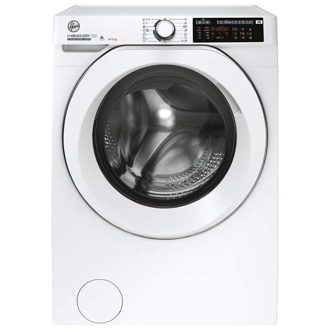 Hoover HD 495AMC-1-S Serie H-WASH and DRY 500 - Lavasciuga a carica frontale 9-5 kg, 1400 rpm, Classe D, Motore Eco-Power Inverter, Funzione Vapore, Wi-Fi + Bluetooth, (85x60x53 cm), Bianco