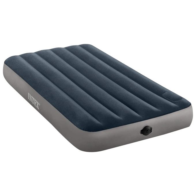 Intex Materasso Singolo con Gonfiaggio Interno a Piede Cm 99X191X25 Blu Grigio