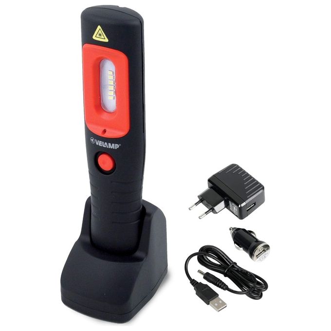 Velamp Lampada da Lavoro Led Ricaricabile 300 Lumen