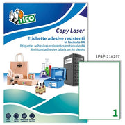 Tico LP4P-210297 Etichetta in Poliestere 210x297 Bianco 70 Fogli di Etichette in Formato A4