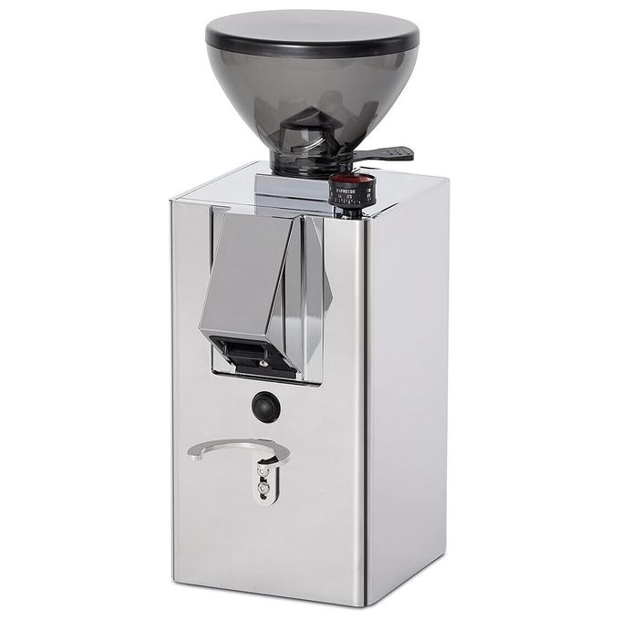 La Pavoni Kube Mill LPGKBS02EU - Macinacaffe' da casa a burr piane, capacita' 300 g, potenza 310 W, regolazione micrometrica continua, diametro burr non specificato, funzione manuale, anti-vibrazioni (-20 dB), Cromato