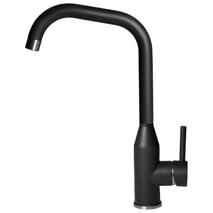 Elleci Dora MKKDOR86 - Miscelatore da cucina monocomando, da incasso, Keratek, canna girevole, 36 cm, Nero