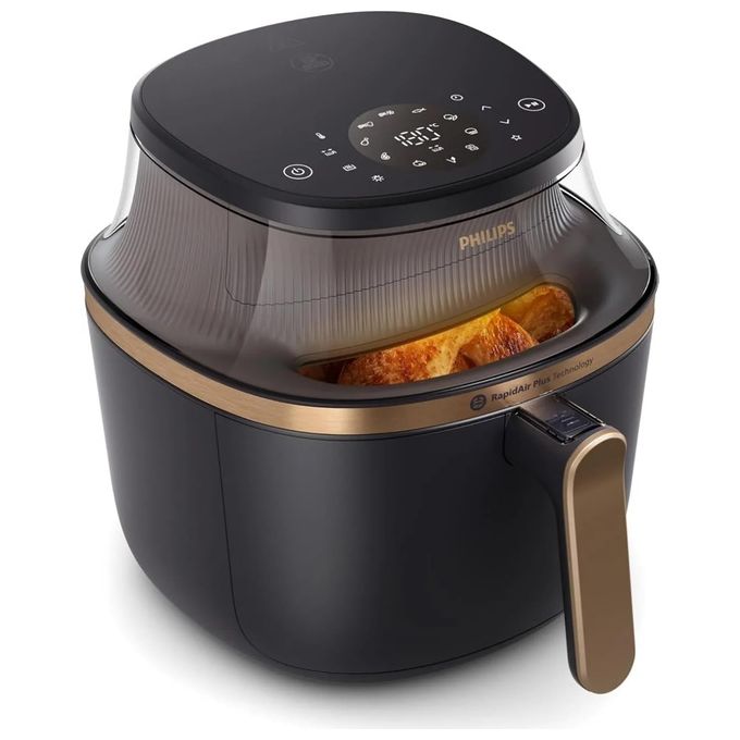 Philips serie 3000 NA332-00 Friggitrice ad Aria 6,2 Litri Potenza 1700W 12 Programmi Display LED Colore Nero