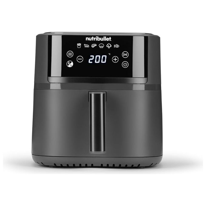 NutriBullet NBA0611DG - Friggitrice ad aria calda 6 L, 1700 W, 6 programmi, termostato regolabile, design grigio scuro