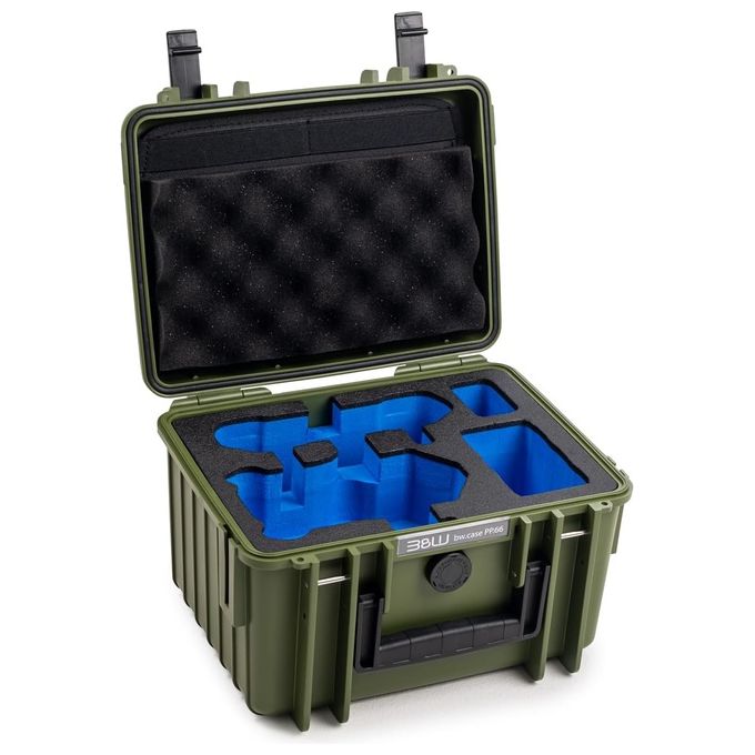 B and W International Valigetta da Esterno per DJI Mini 4 Pro Drone e Fly More Combo Tipo 2000 Verde Bronzo