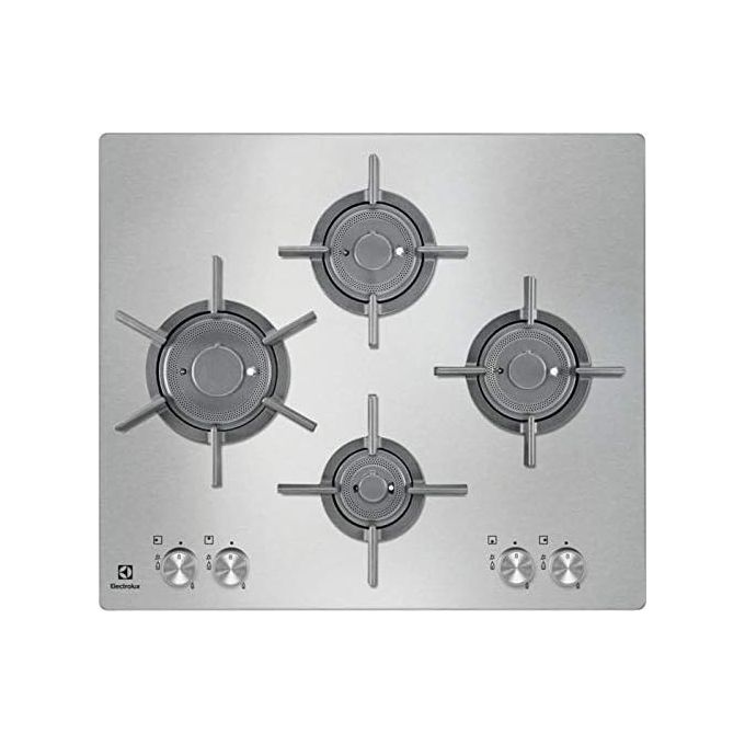 Electrolux PQF645UOX Piano Cottura a Gas 4 Fuochi Griglie in Ghisa Flush VerticalFlame 60 cm Acciaio Inox