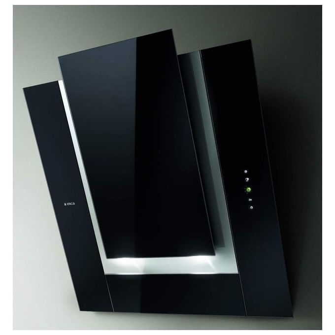 Elica PRF0010404A ICO BL-F-80 - Cappa a parete aspirante 80 cm, 801 m³-h, Classe E, 60 dB, Comandi touch, 3 velocita' + intensiva, Filtro antigrasso in alluminio, Illuminazione LED, Vetro nero