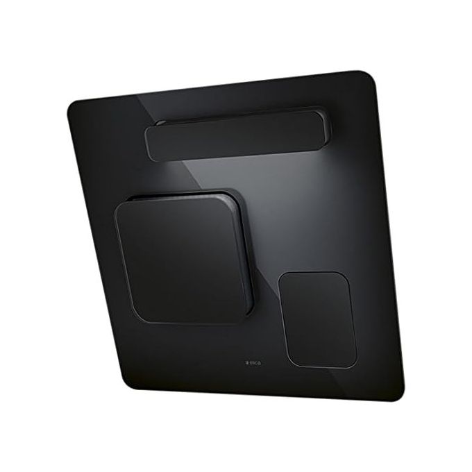 Elica PRF0020288 FEEL - Cappa a parete aspirante 80 cm, 700 m³-h, Classe A, 65 dB, Controllo elettronico, 3 velocita', Filtro antigrasso in alluminio, Illuminazione LED, Nero