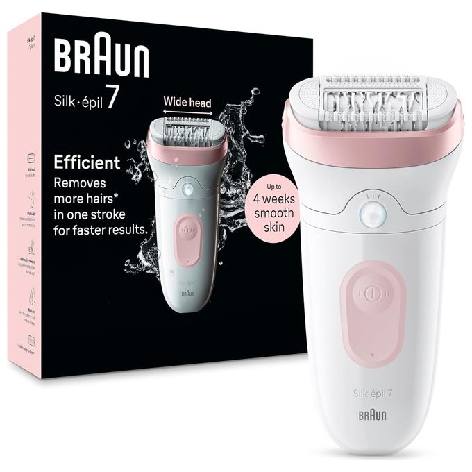 Braun Silk-Epil 7 Epilatore Elettrico 40 Pinze Wet and Dry Luce Smart