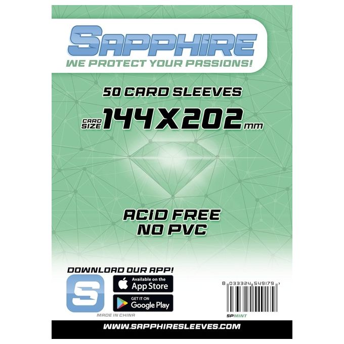 Sapphire Bustine Protettive 144x202mm Mint 50 Pezzi