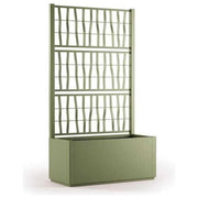 Stefanplast STF1192 Ethica Fioriera Rettangolare con Spalliera 80x36 cm 140 cm 80 L Plastica Riciclata 100% UV colore Verde Oliva