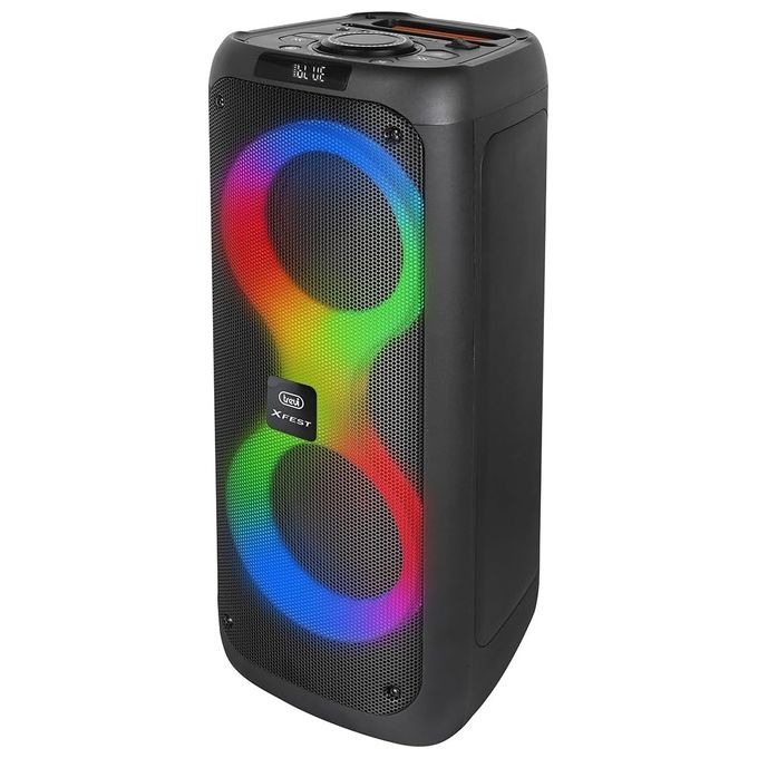 Trevi XFest XF 480 KB Altoparlante Amplificato Portatile 35W Cassa Wireless Portatile con Microfono Dinamico con Cavo Incluso per Karaoke USB Micro SD AUX-IN Funzione TWS Batteria Integrata
