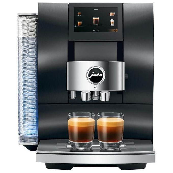 JURA Z10 Aluminium Dark Inox - Macchina da caffe' automatica, 2,4 L, 15 bar, 1450 W, 32 specialita', macinacaffe' P.R.G., Cold Extraction Process, display touch da 4,3'', Dark Inox