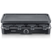 Severin RG9670 Griglia per Raclette 8 persone 1400 W con Piastre Rimovibili e Rivestimento Antiaderente colore Nero