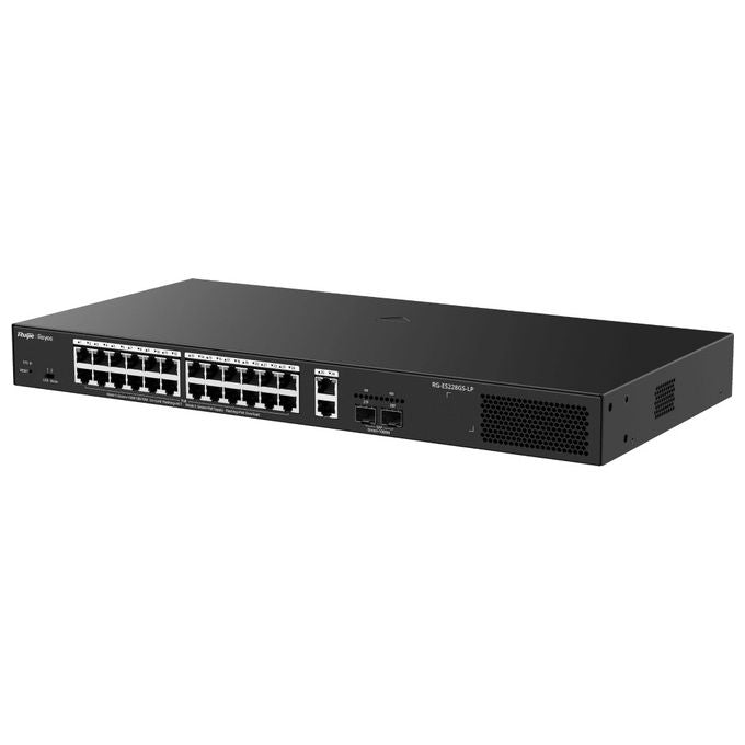 Ruijie RG-ES228GS-LP Switch 24 Porte PoE+ 250W 26 Porte Gigabit 2 SFP colore Nero