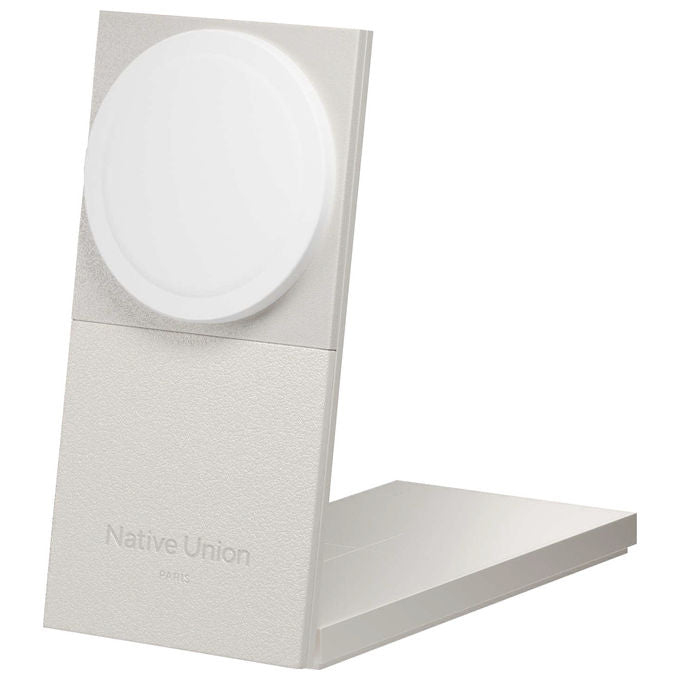 Native Union RS-2IN1-SAN Rise Caricabatteria Wireless 2-in-1 Qi2 15W compatibile con MagSafe colore Piaskoso