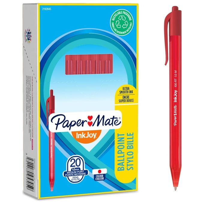 Papermate Cf20 penna Sfera Inkjoy 100rt Rossa