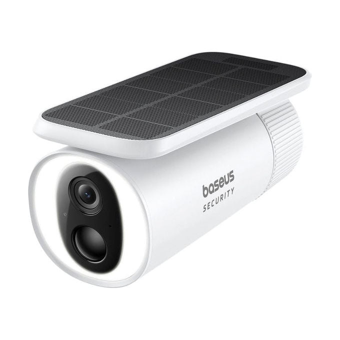 Baseus S0SW002130 Security S1 Telecamera di Sicurezza IP Esterna con Risoluzione 2K Angolo di Vista 145° Visione Notturna a Colori Fino a 8 m Alimentazione Solare con Batteria 10400 mAh colore Bianco