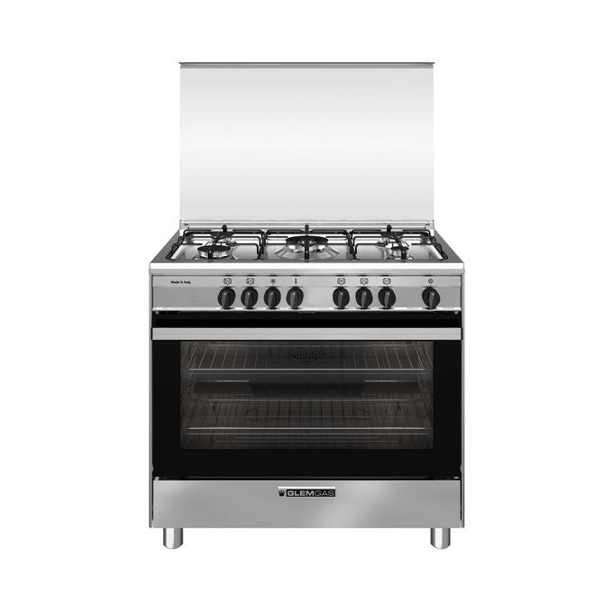 Glem Gas SA965MI6 Specialista Cucina 5 Fuochi a Gas Forno Elettrico Ventilato 104 L Classe A (90x60x85 cm) colore Acciaio inox