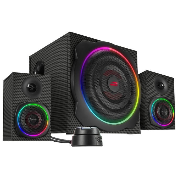 SpeedLink SL-830100-BK Sistema di Subwoofer 2.1 con Bluetooth Illuminazione RGB Potenza 60 W colore Nero