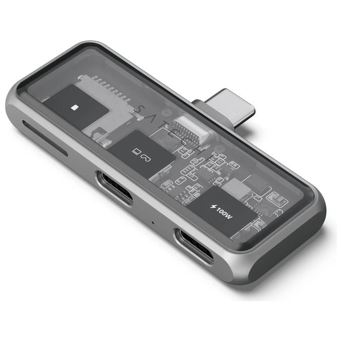 Satechi ST-HXRSDM Replicatore di Porte USB 3.2 Gen 2 Type-C con Power Delivery 100W e Lettore MicroSD colore Grigio