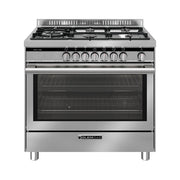 Glem Gas ST96TMI Cucina a Gas 5 Fuochi Forno Elettrico Ventilato 104 L Classe A+ (90x60x91 cm) colore Cromo Acciaio inox