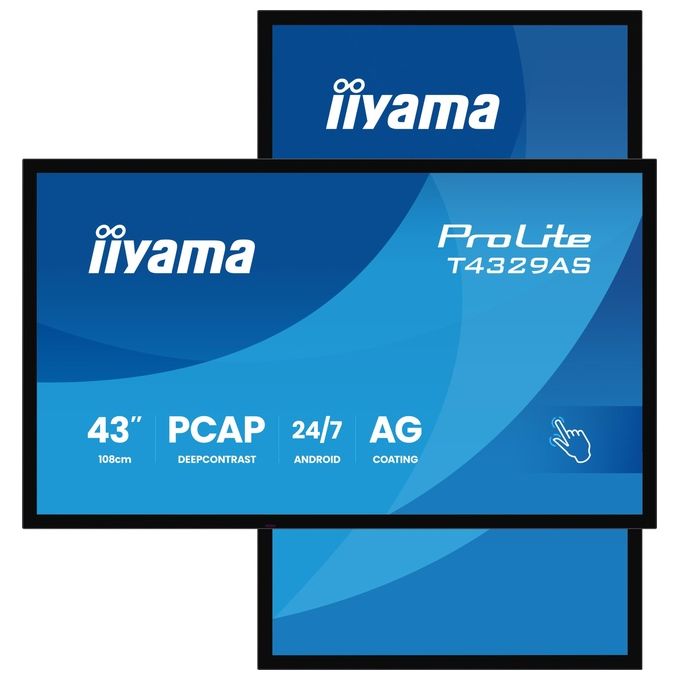 Iiyama T4329AS-B1AG ProLite T4329AS-B1AG Monitor LED 43'' 4K UHD Touch Screen Android WiFi USB-C colore Nero