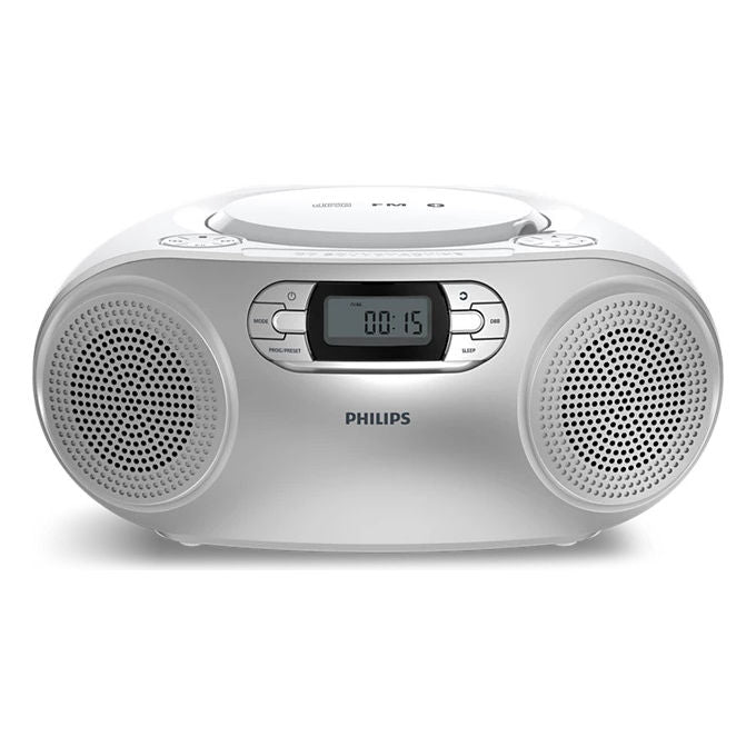 Philips TAZ2000S-10 lettore CD portatile con Bluetooth 6.0 riproduzione CD CD-R CD-RW altoparlanti incorporati 2 da 6,35 cm potenza 3 W colore Argento