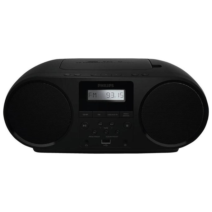 Philips TAZ5000-10 Lettore CD portatile con Bluetooth Riproduzione CD-R CD-RW MP3 Potenza 4 W Display LCD FM Radio Antenna Esterna colore Nero