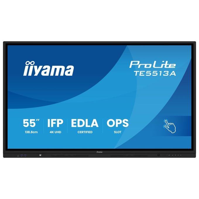 Iiyama TE5513A-B3AG ProLite Display Interattivo 55'' 4K UHD Touchscreen IPS HDMI DP USB-C Android 14 WiFi-6E colore Nero