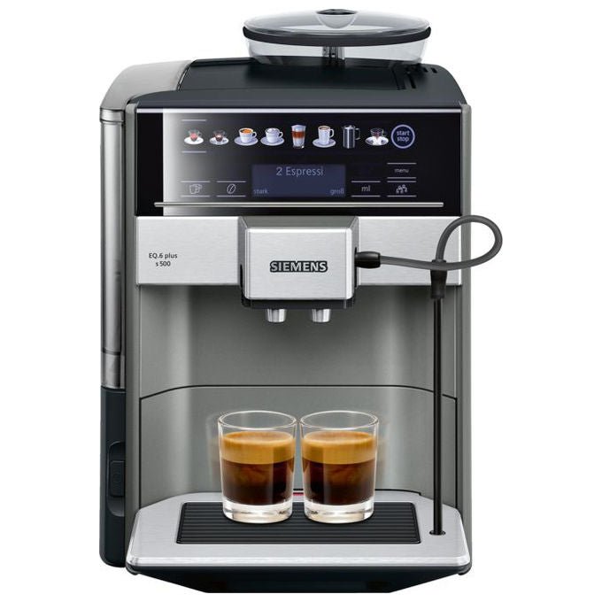 Siemens TE655503DE EQ.6 PLUS S500 Macchina da caffe' automatica Capacita' serbatoio 1.7 L Pressione 19 bar Potenza 1500 W colore Silver Black