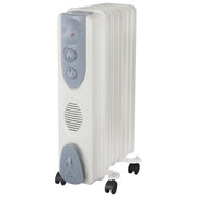 Pyramidea TL007 Stufetta Elettrica a Olio 1500 W 7 Elementi Protezione Surriscaldamento Antiribaltamento Grigio