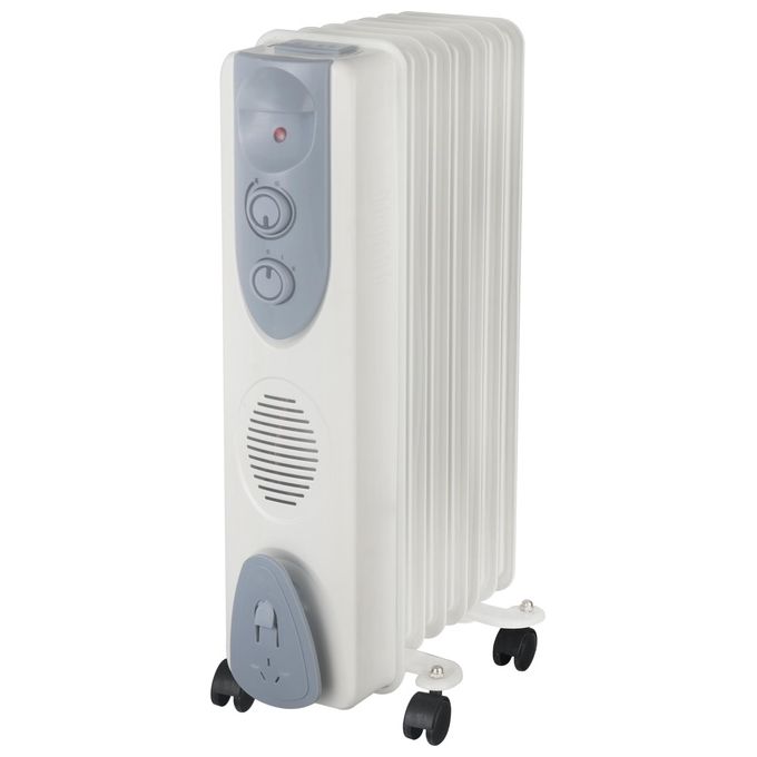 Pyramidea TL007 Stufetta Elettrica a Olio 1500 W 7 Elementi Protezione Surriscaldamento Antiribaltamento Grigio