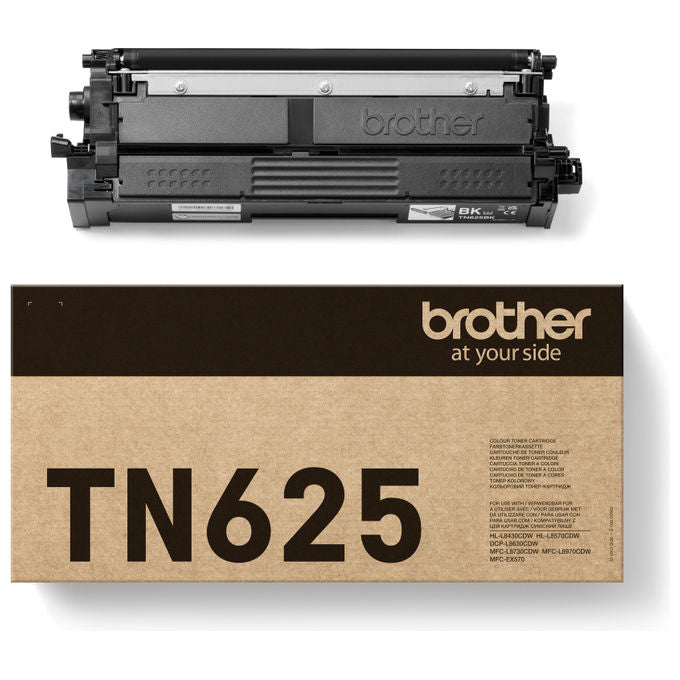Brother TN-625BK Cartuccia Toner Nero Originale Resa 3000 Pagine per Modelli HL L8430CDW L8570CDW MFC L8730CDW L8970CDW colore Nero
