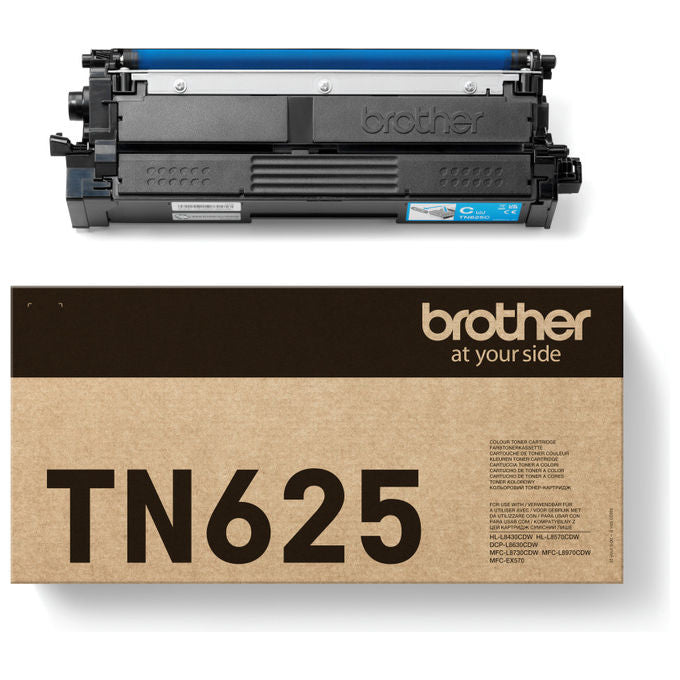 Brother TN-625C Cartuccia Toner Originale Ciano Resa 1800 Pagine colore Ciano