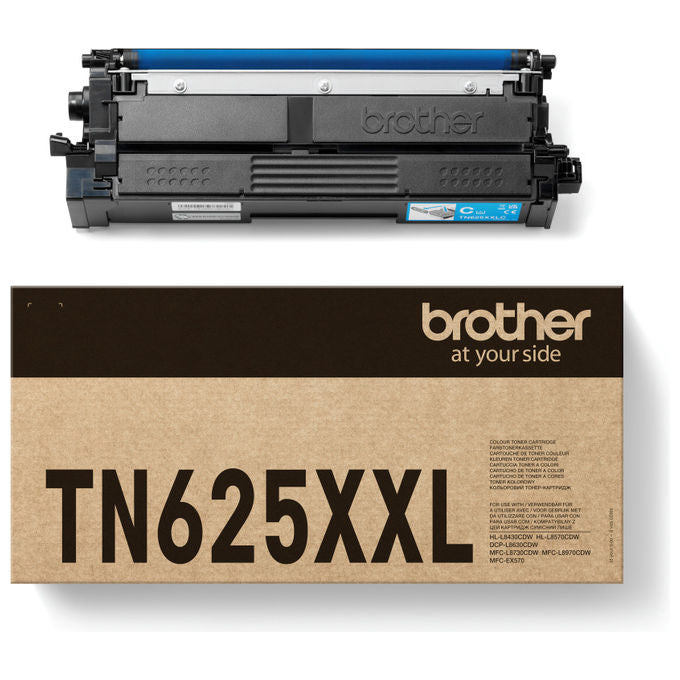 Brother TN625XXLC Toner Originale Ciano fino a 6500 pagine per stampanti HLL8430CDW HLL8570CDW DCPL8630CDW MFCL8730CDW MFCL8970CDW colore Ciano