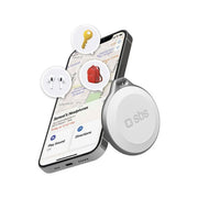 SBS TRACK MY FINDER Track My Circle Localizzatore Oggetti Compatibile Apple Dov'e' Allarme 100 dB IP65 Foro Portachiavi Batteria CR2032 Inclusa colore Bianco