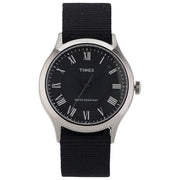 Timex Orologio al Quarzo WHITNEY AVENUE con quadrante in acciaio 35 MM colore acciaio e cinturino in tessuto Nero resistente fino a 50 M