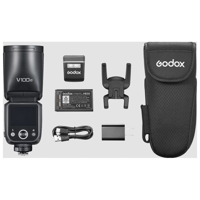 Godox V100-C V100 Flash compatto 100W TTL E-TTL II per Canon angolo 330° wireless 2.4 GHz colore Nero
