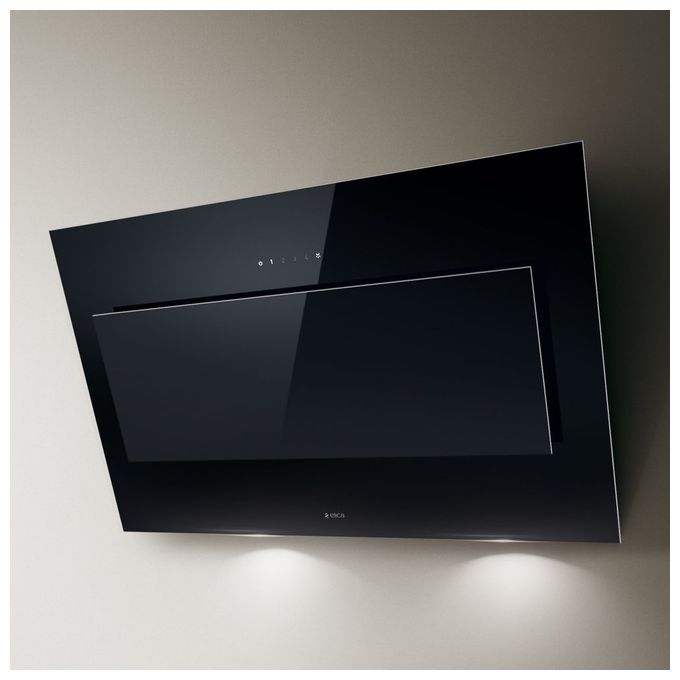 Elica VERTIGO BL-F-90 Cappa a Parete Filtrante  Touch control 3V + I Classe energetica C Portata 690 m3-h 90 cm Vetro Nero PRF0079553B