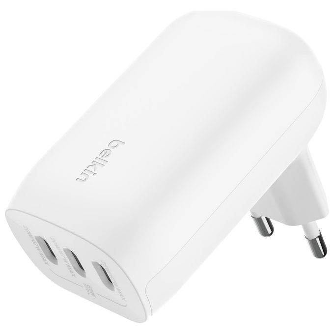 Belkin WCC002VF​​​ BoostCharge Caricabatteria da Parete USB-C 3 Porte 67 W PD 3.1 PPS colore Bianco