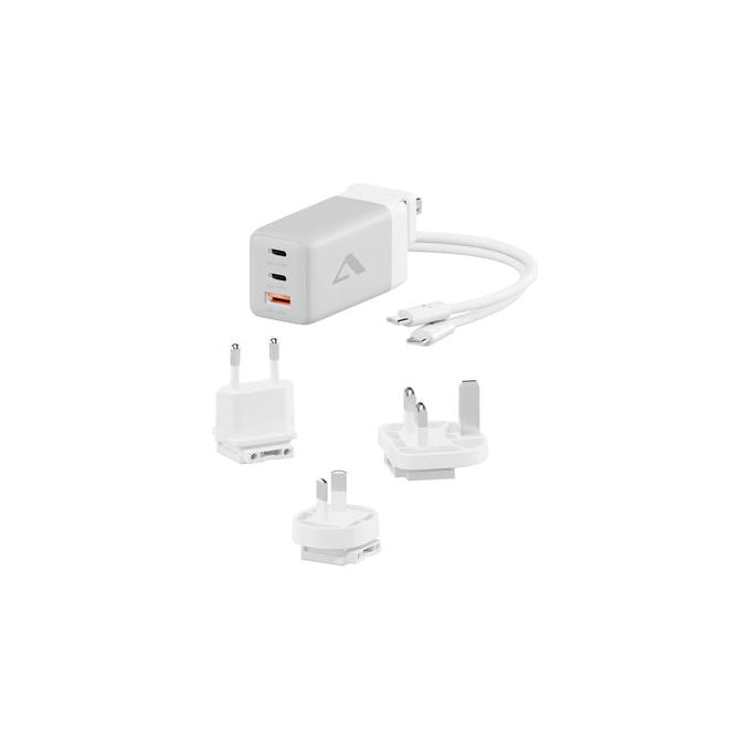Alogic WCM3X67G Caricatore da Viaggio 67 W con USB C e USB A 2x USB-C 1x USB-A colore Grigio Bianco