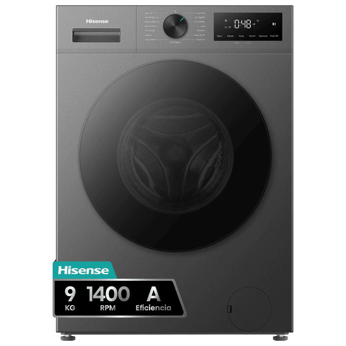 Hisense WF1I9042BTP2 Lavatrice a Carica Frontale 9 Kg 1400 rpm Classe Energetica A-20% Funzione Vapore e Lavaggio Rapido (51x84.5x59.5 cm) colore Nero