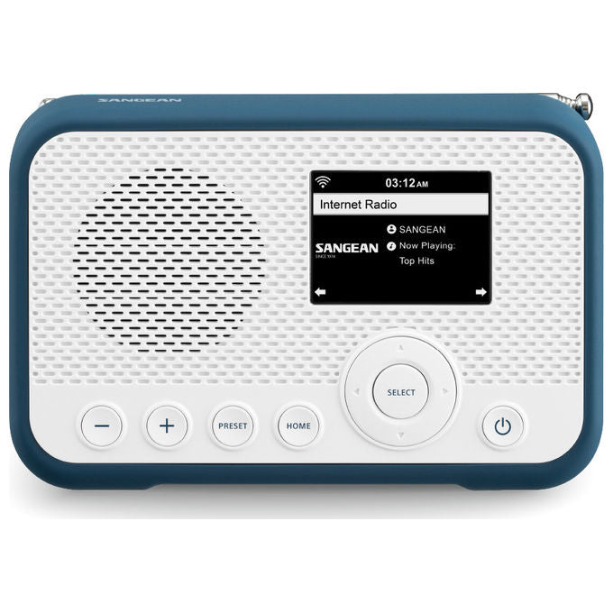 Sangean WFR-39 Portatile Radio DAB FM Internet Spotify TFT Batteria Ricaricabile 2600 mAh colore Blu Bianco