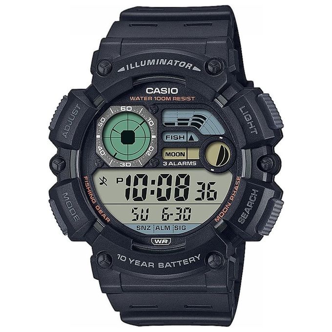 Casio WS-1500H-1AV Collection Orologio Sportivo Digitale LCD Cronometro Timer 3 Allarmi Fasi Lunari Impermeabile 10 Bar colore Nero