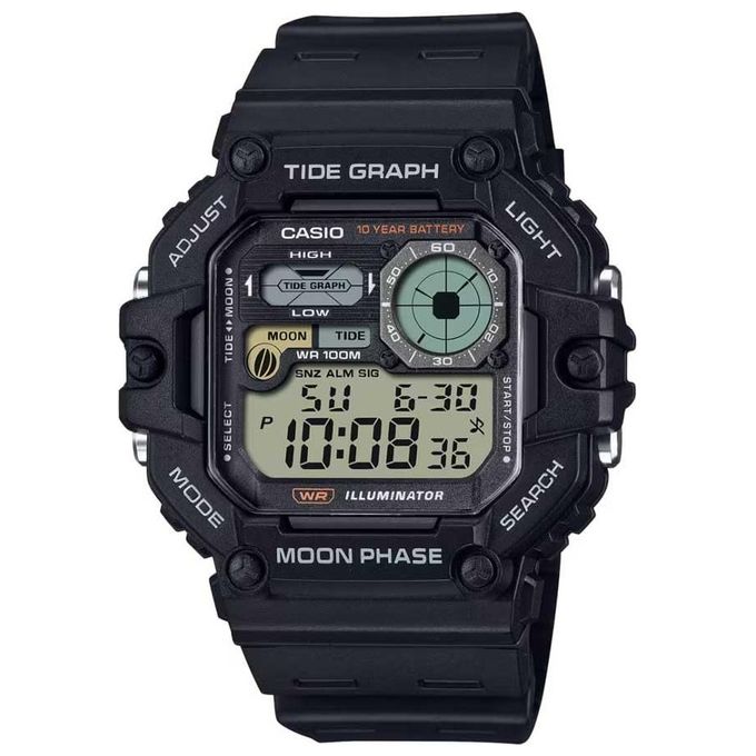 Casio WS-1700H-1AVEF Timeless Orologio Digitale Quarzo Uomo Fasi Lunari Grafico Maree 10 Bar colore Nero