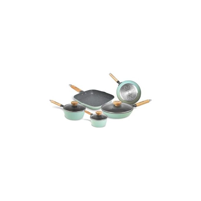 Bialetti Aeternum Green Induction Wood Batteria 8 Pezzi