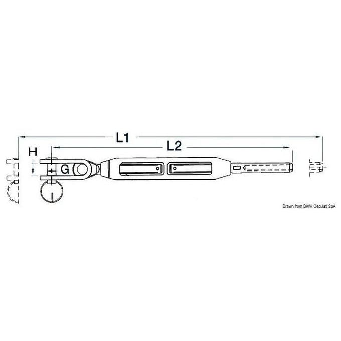 Tenditore sartiame forcella snodata 3-8'' cavo 5 mm 07.184.04