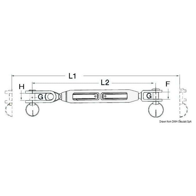 Tenditore sartiame forcella fissa 3-8'' cavo 5 mm 07.186.04